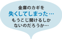 金庫のカギを失くしてしまった…もうこじ開けるしかないのだろうか…