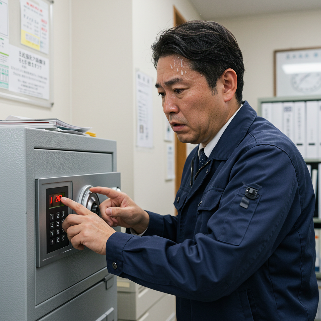 テンキー式金庫での誤入力と再試行