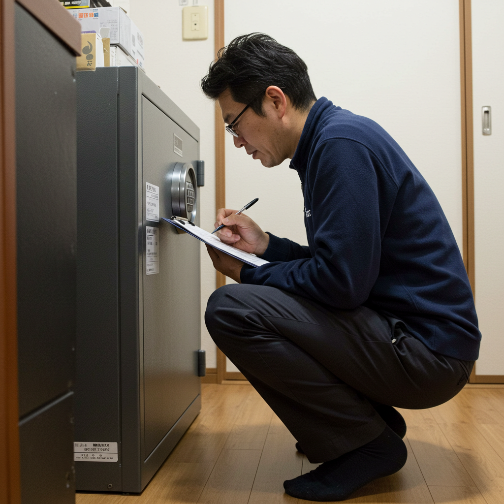 金庫の型番と状態の確認