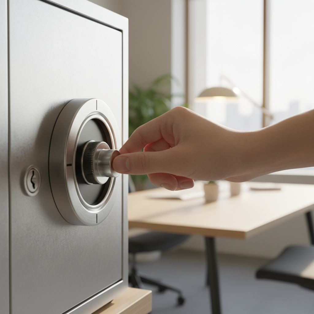 ダイヤル式金庫の基本的な仕組みと操作方法に関する画像